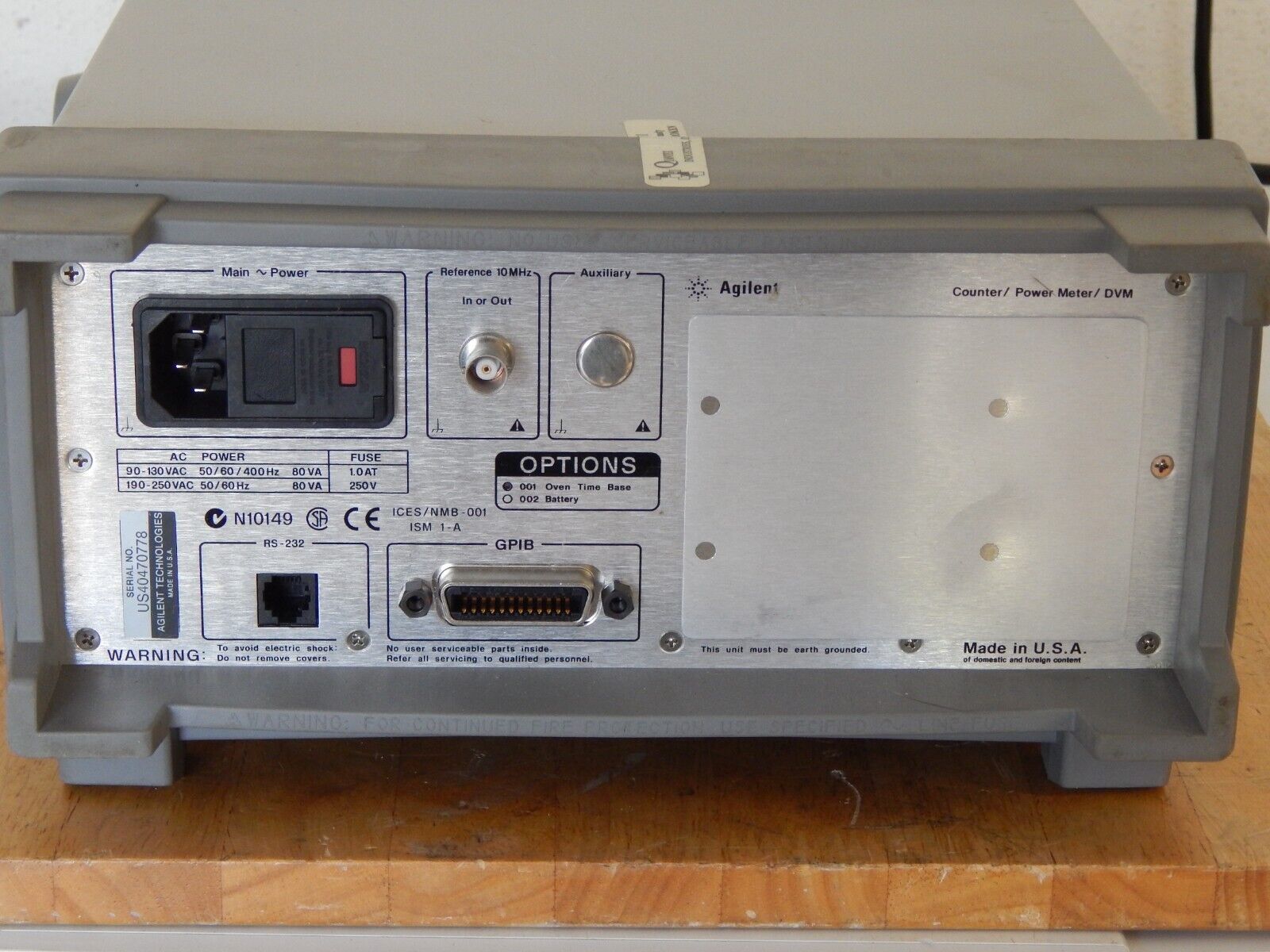 Agilent 53147A Counter/Power Meter/DVM, 20GHz, Opt 001, w/case 123hrs of use Agilent 53147A Counter/Power Meter/DVM, 20GHz, Opt 001, w/case 123hrs of use